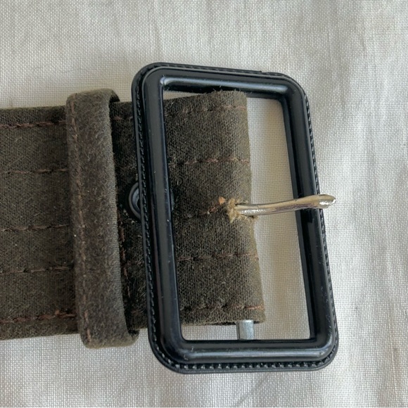 Men's Army Green Tactical Style Grommet Canvas Belt - Picture 7 of 12